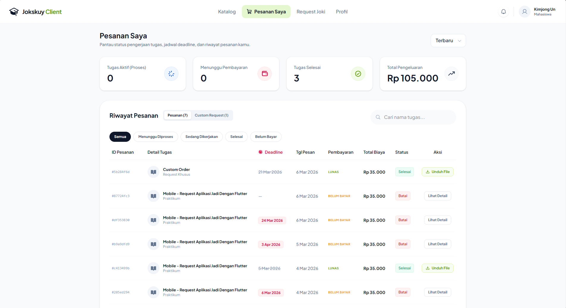 Jokskuy order management view